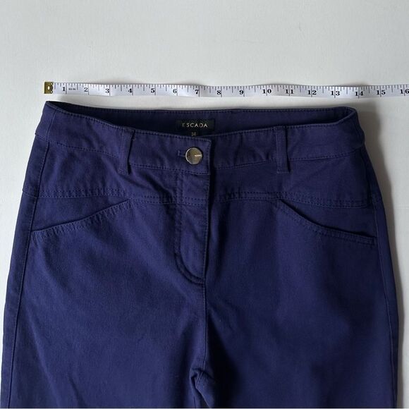 Escada Deep Violet Purple Jeans with Gold Tone Hardware Size 34 EU / 4 US - Picture 9 of 14